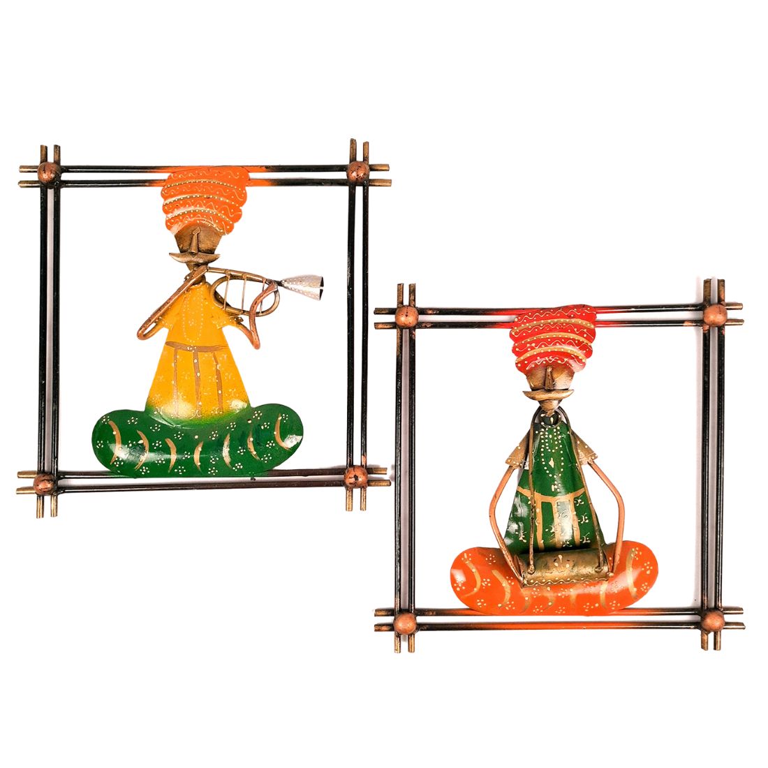 Traditional Musician Wall Hanging - For Home Decor & Gifts - 12 Inch - Set of 2- Apkamart