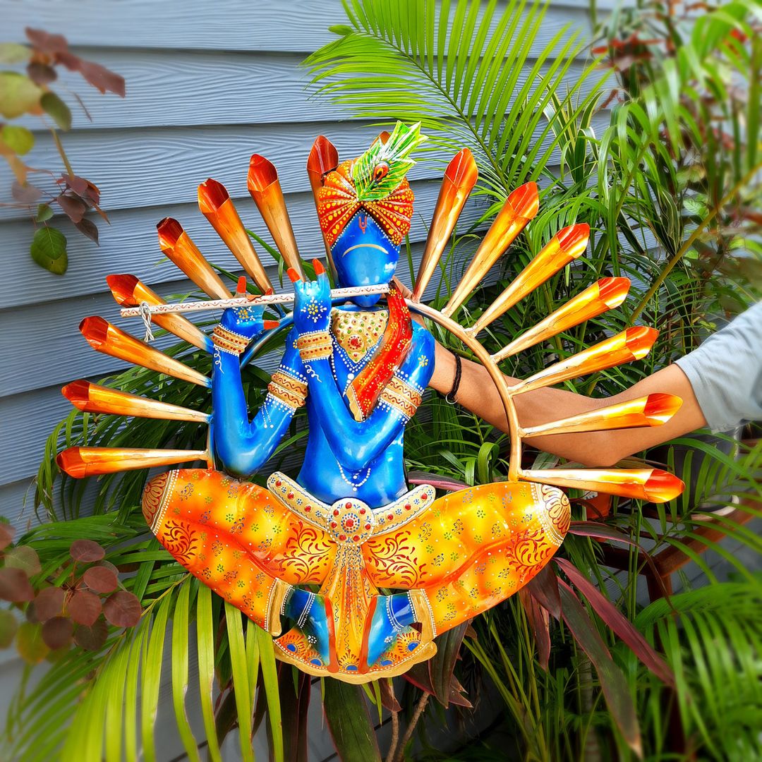 LED Krishna Wall Hanging - Wall Decor & Office Decoration - 26 Inch-Apkamart