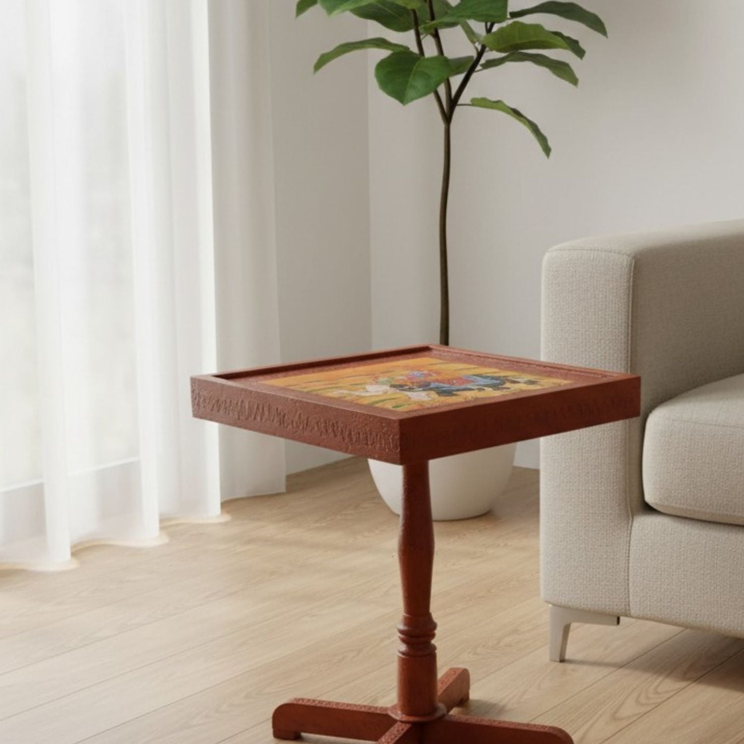 Wooden Side Table Stool for Home – 15 Inch