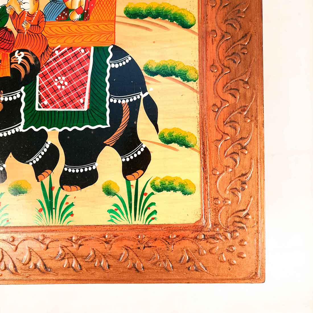 Wooden Bajot | Chowki with Handpainting - For Sitting & Home Decor -15 Inch - ApkaMart #style_Pack of 2