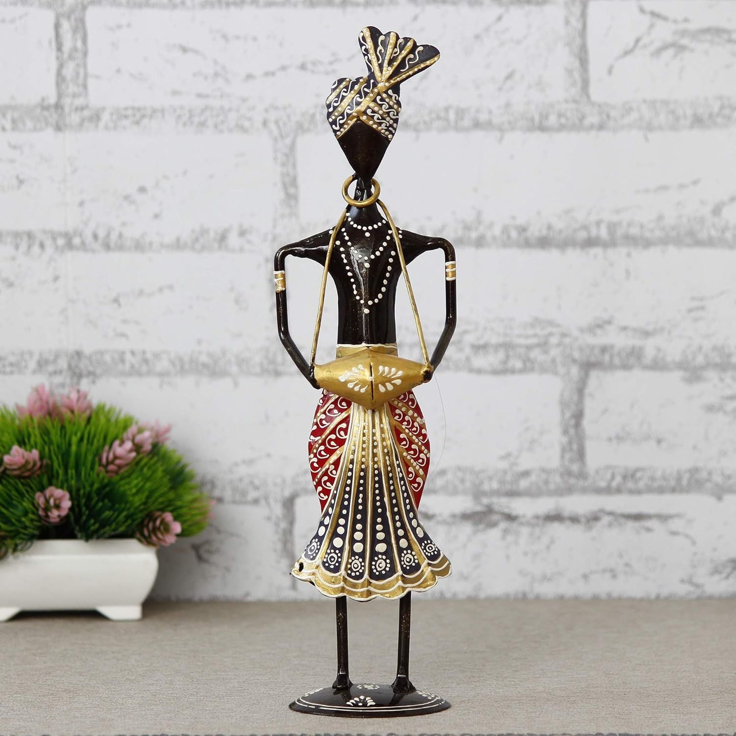 Musician Showpiece Set | Musical Figurines with Instruments for Home Decor | Artistic Table Showpiece for Living Room & Gifting - 12 Inch (Set Of 3) - Apkamart