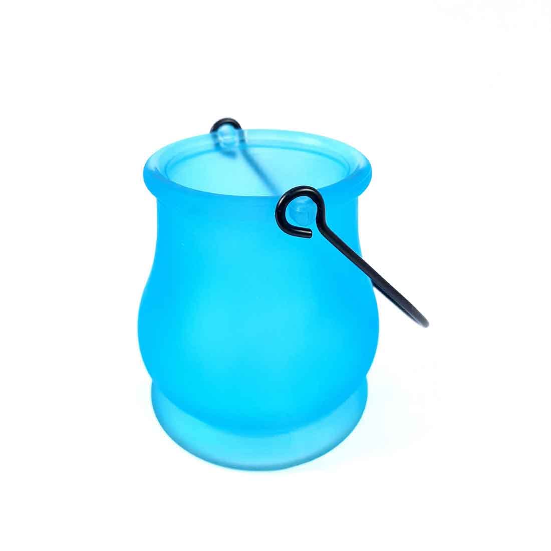 Handcrafted Glass Tealight Candle Holder for Table Decor & Gifts | Diwali, Festive Decoration - 8 Inch