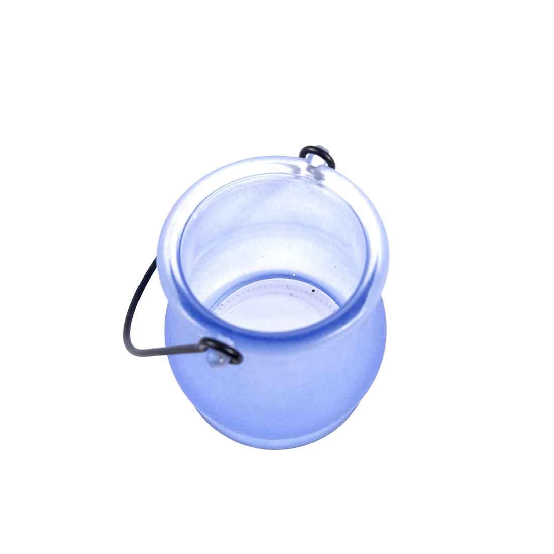 Handcrafted Glass Tealight Candle Holder Plan for Table Decor & Gifts | Diwali, Festive Decoration - 8 Inch (Set Of 2) - Apkamart