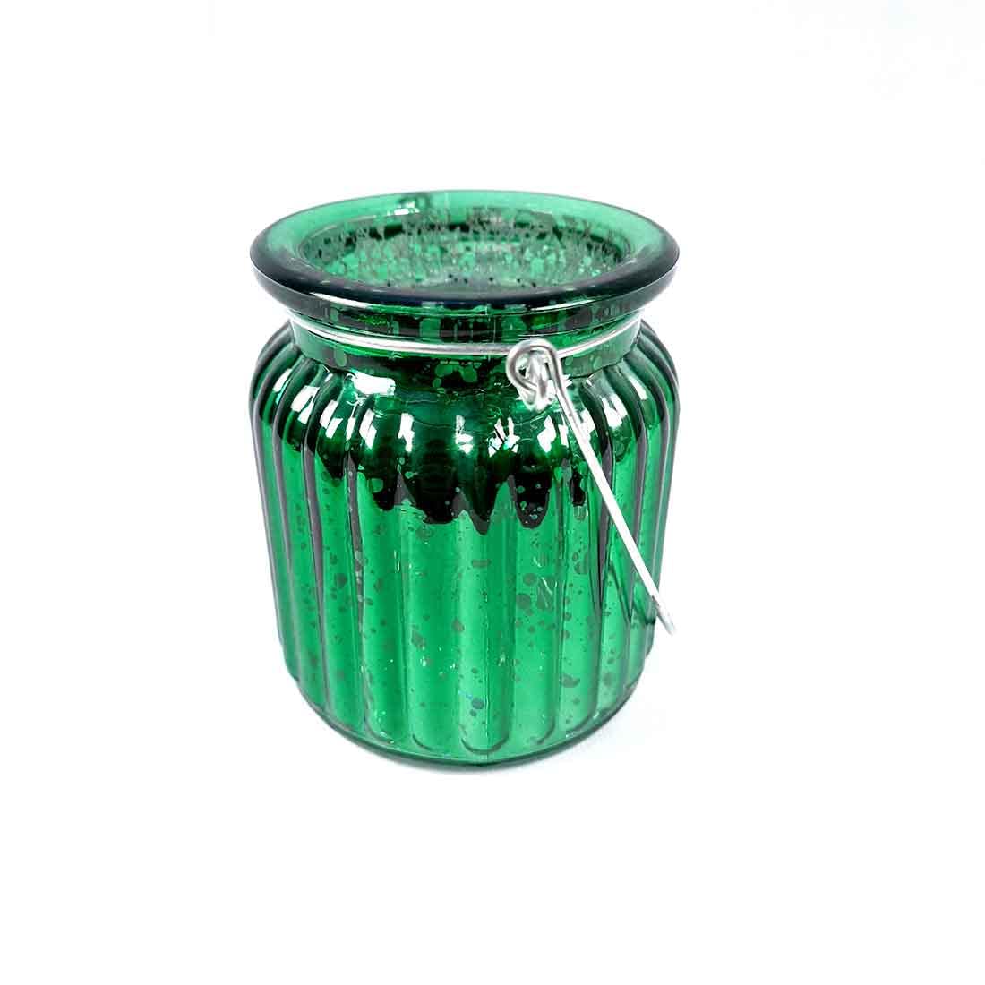 Handcrafted Glass Tealight Candle Holder for Table Décor & Gifts | Diwali, Festive Decoration - 8 Inch - Apkamart