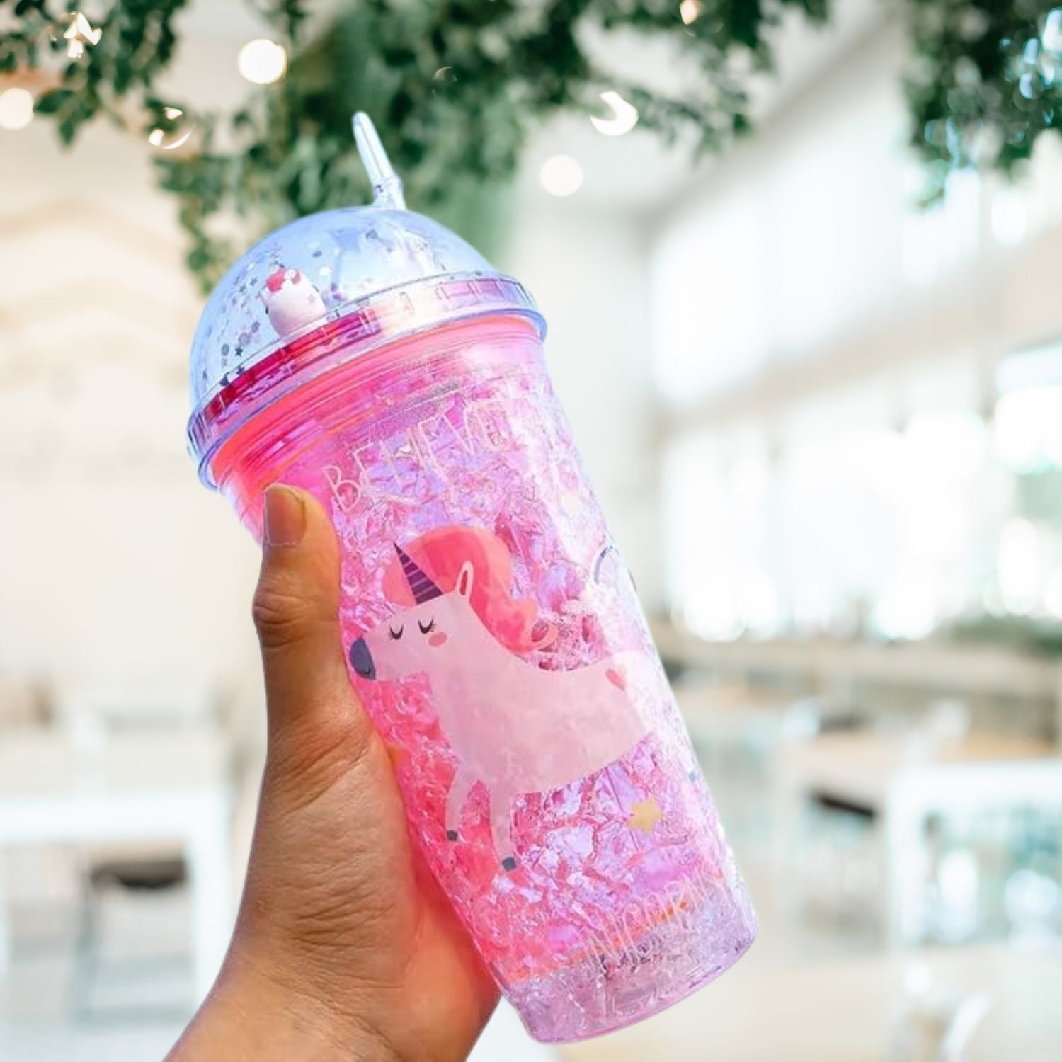 Unicorn Sipper Bottle With LED Glow Light | Sipper with Straw - For Kids Birthday Gift & Return Gift