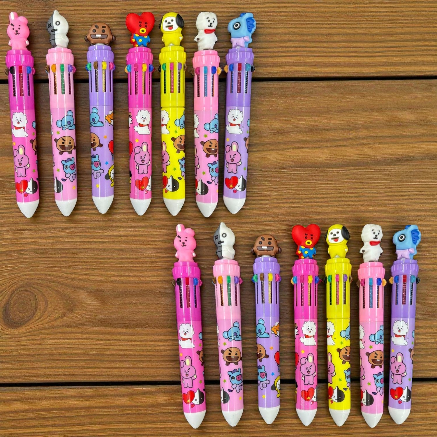 Cool & Stylish 10-in-1 Multi Color Ballpoint pen - for Kids | Animal & Heart design on top |design ballpoint pen, creative pen | Best for Gift & Return Gift - Pack of 2 - Apkamart #Style_Pack Of 12