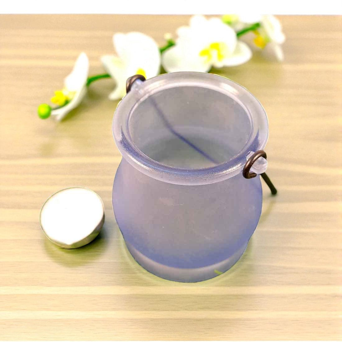 Handcrafted Glass Tealight Candle Holder Plan for Table Decor & Gifts | Diwali, Festive Decoration - 8 Inch (Set Of 2) - Apkamart