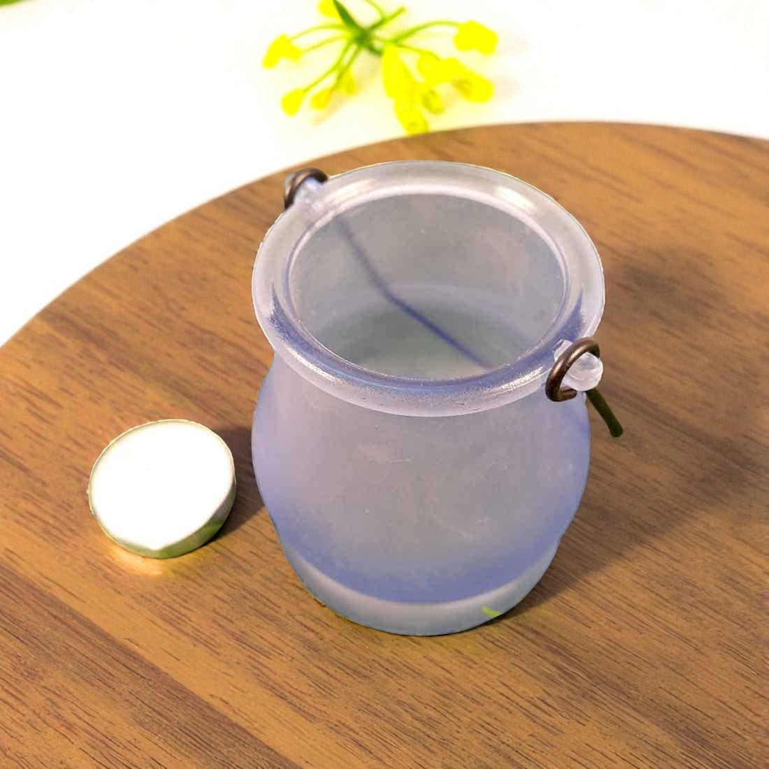 Handcrafted Glass Tealight Candle Holder Plan for Table Decor & Gifts | Diwali, Festive Decoration - 8 Inch (Set Of 2) - Apkamart