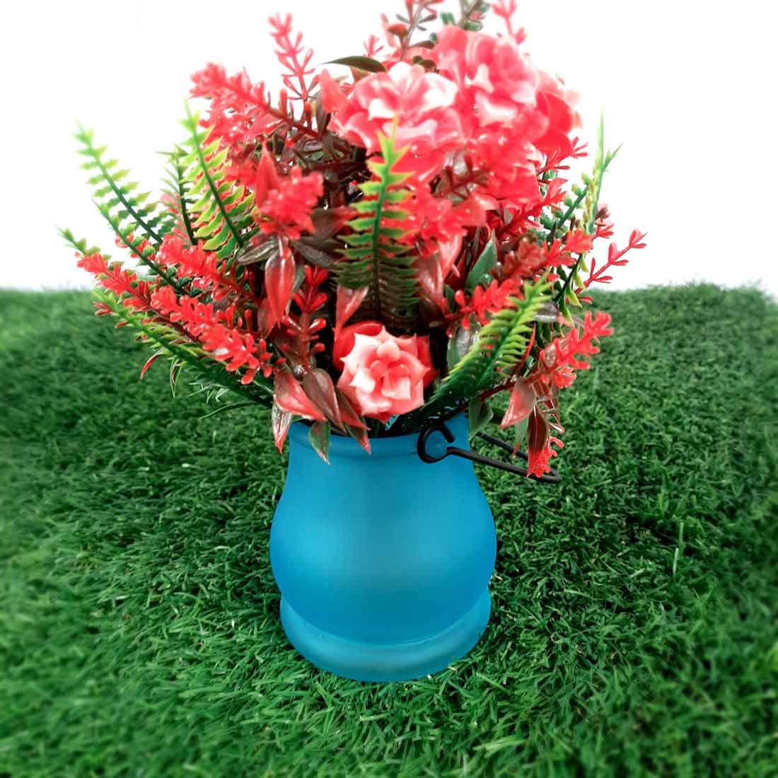 Handcrafted Glass Tealight Candle Holder for Table Decor & Gifts | Diwali, Festive Decoration - 8 Inch