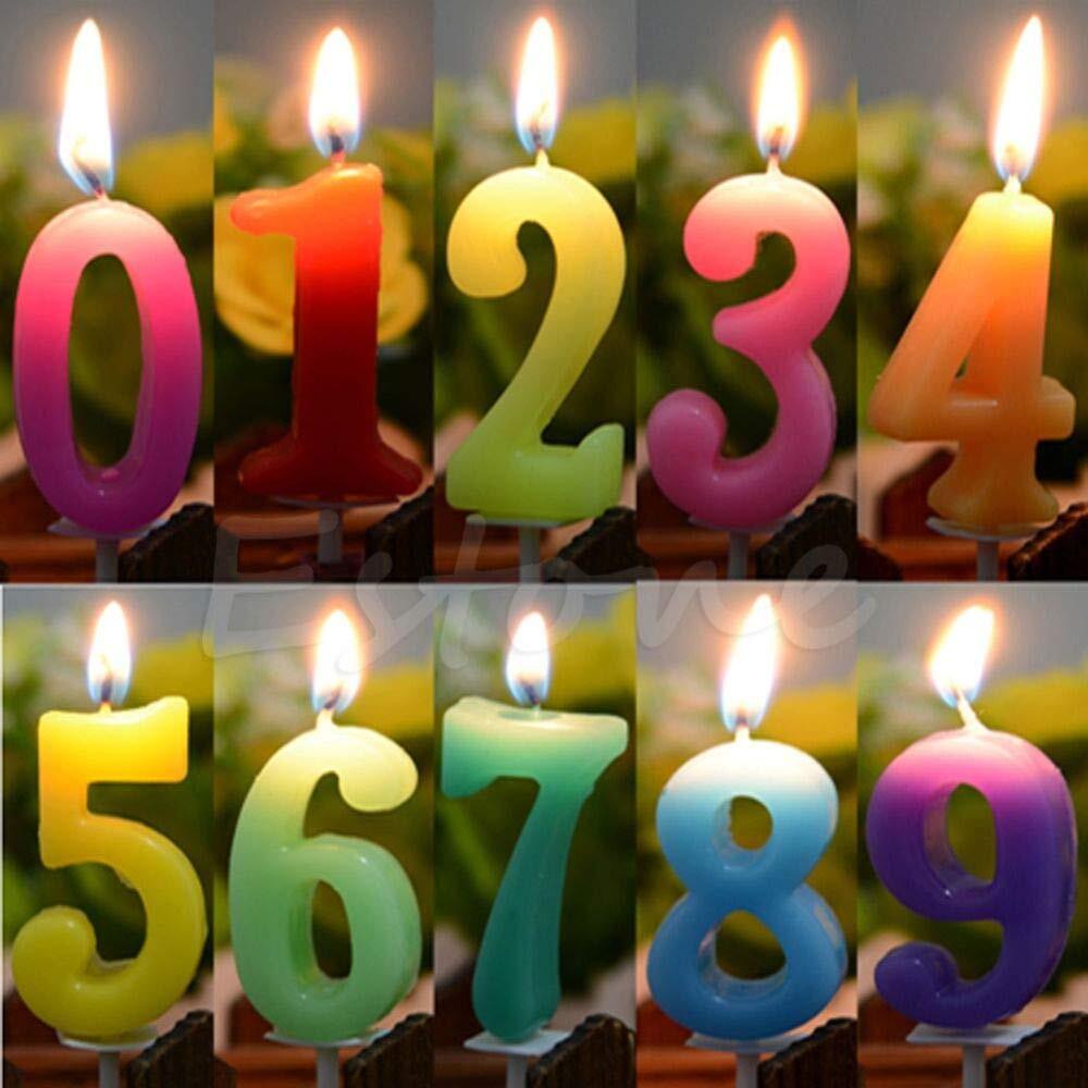 Birthday Number Candle for Cake Decoration | Numerical Birthday Candle for Kids & Adults | Happy Birthday Cake Candle for Home Parties, School Events - (Pack Of 2) - Apkamart #Style_No 3