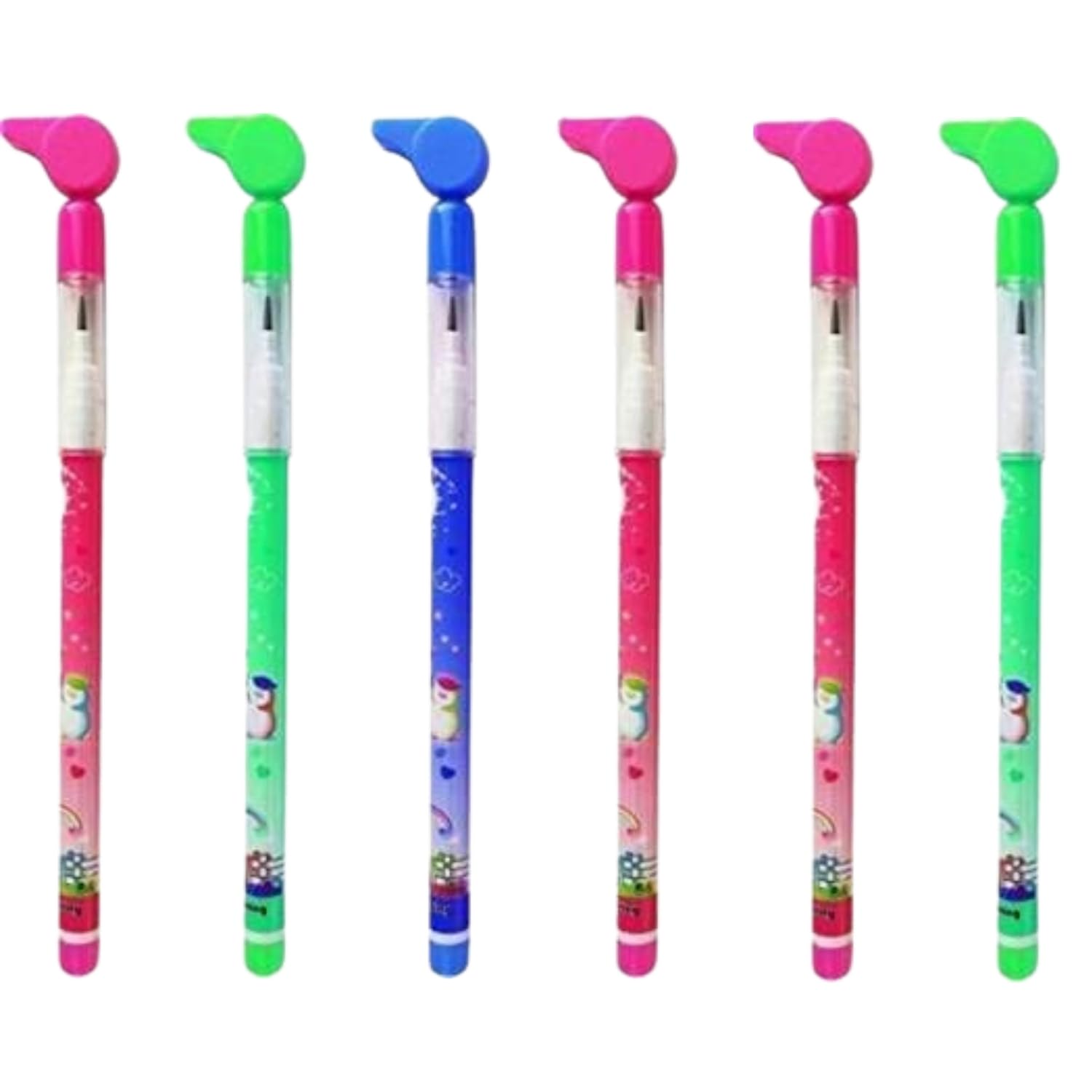 Lead Pencil with Playful whistle Pencil Topper - apkamart #Style_Pack of 6
