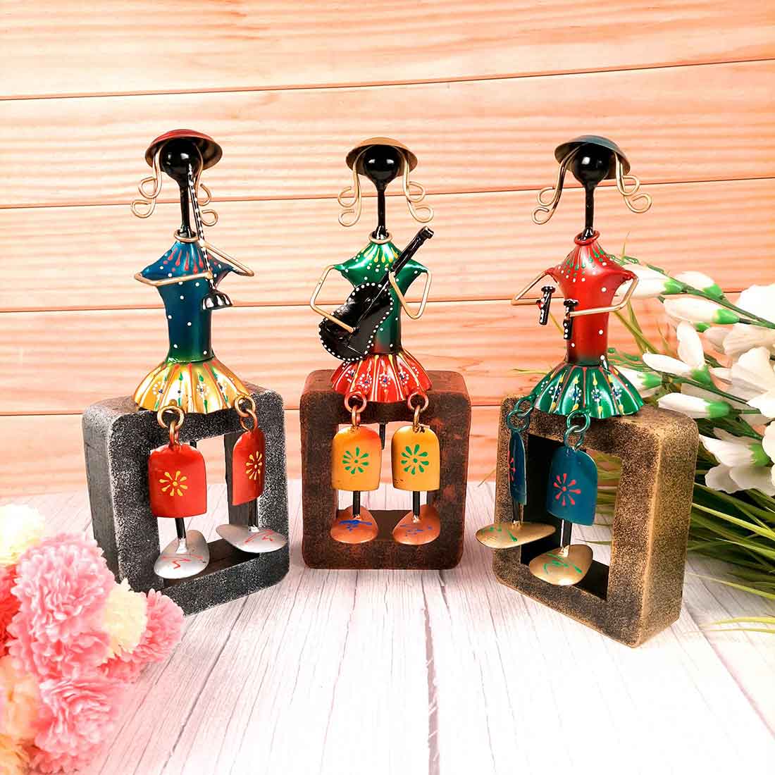 Musicians Playing Musical Instruments Showpiece - Set of 3 - For Living Room, Home & Table Decor & Gifts - 12 Inch - Apkamart