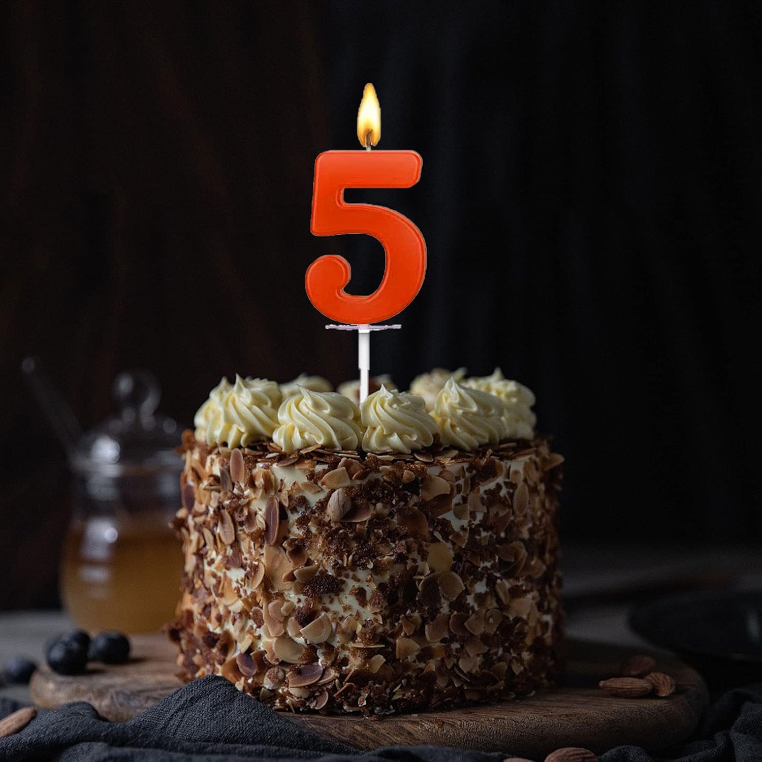 Birthday Number Candle for Cake Decoration | Numerical Birthday Candle for Kids & Adults | Happy Birthday Cake Candle for Home Parties, School Events - (Pack Of 2) - Apkamart #Style_No 5