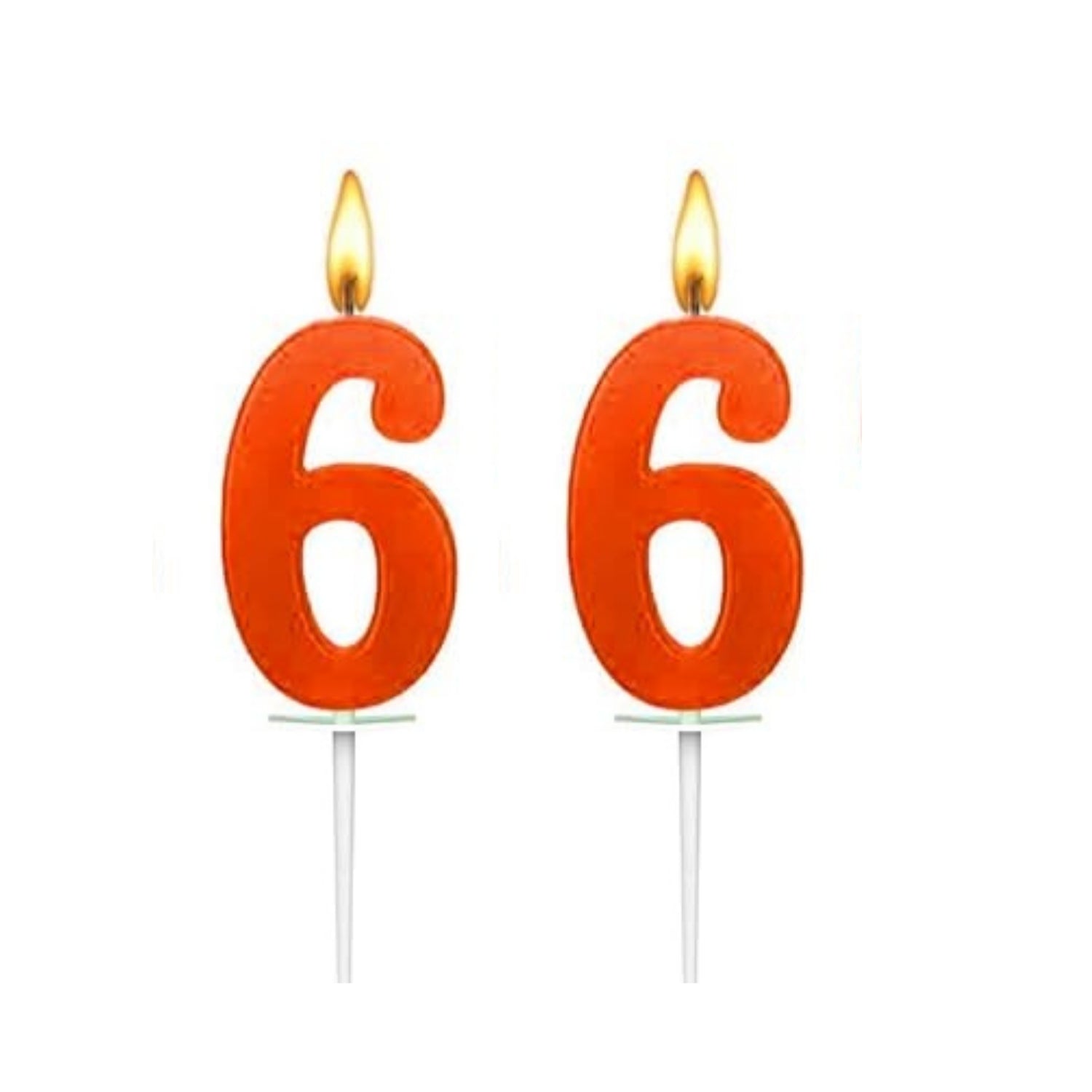 Birthday Number Candle for Cake Decoration | Numerical Birthday Candle for Kids & Adults | Happy Birthday Cake Candle for Home Parties, School Events - (Pack Of 2) - Apkamart #Style_No 6