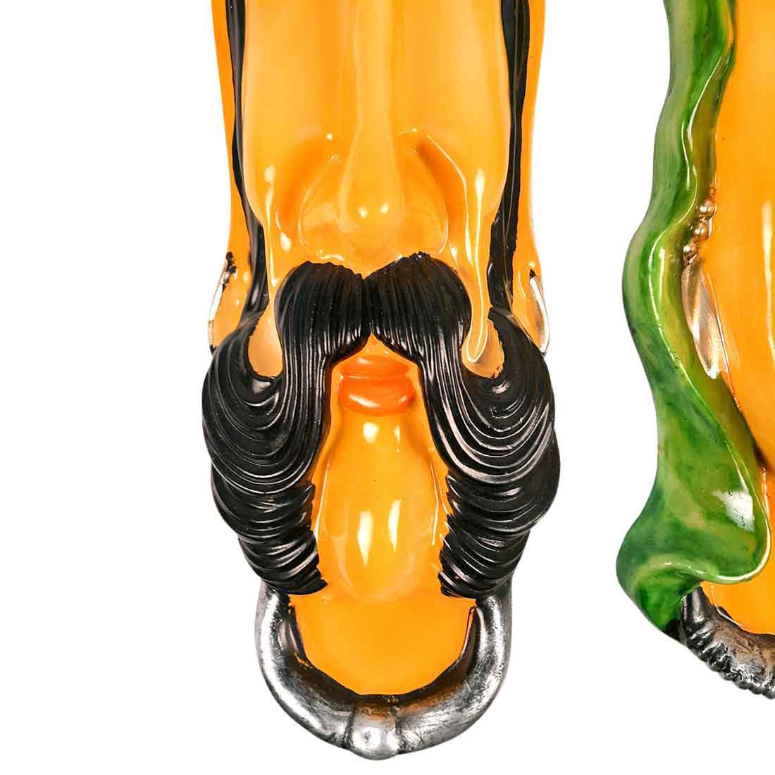 Traditional Man & Woman Face Wall Hanging - For Home, Wall Decor & Gifts - 23 Inch - Apkamart #Color_multicolor