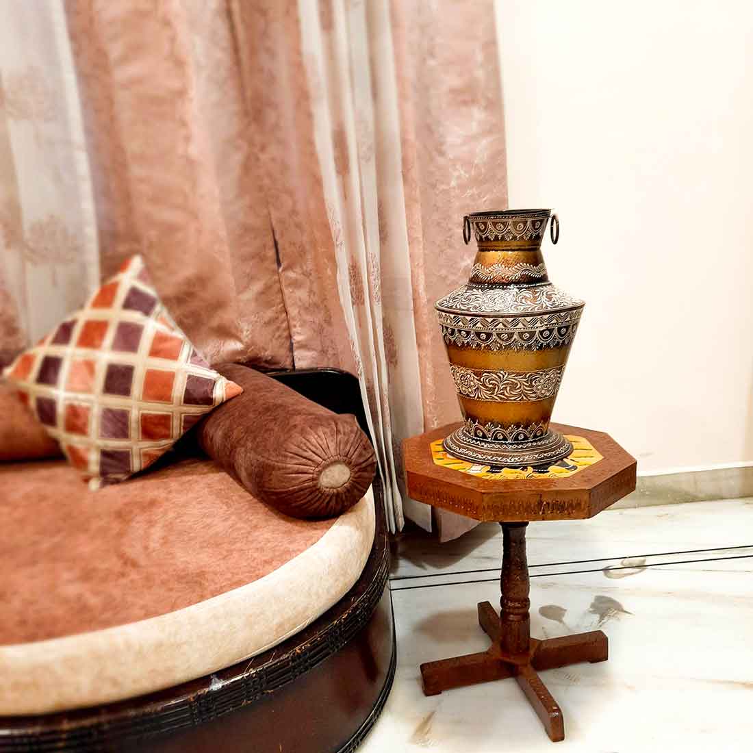 Wooden Side Table Cum Stool | End Table - for Living Room, Sitting, Plant Stand, Home Décor & Gifts - 18 Inch