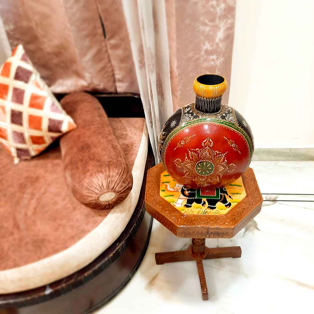 Wood Table | Side Table for Living Room - for Office Decor & Gifts - Set of 2 - ApkaMart
