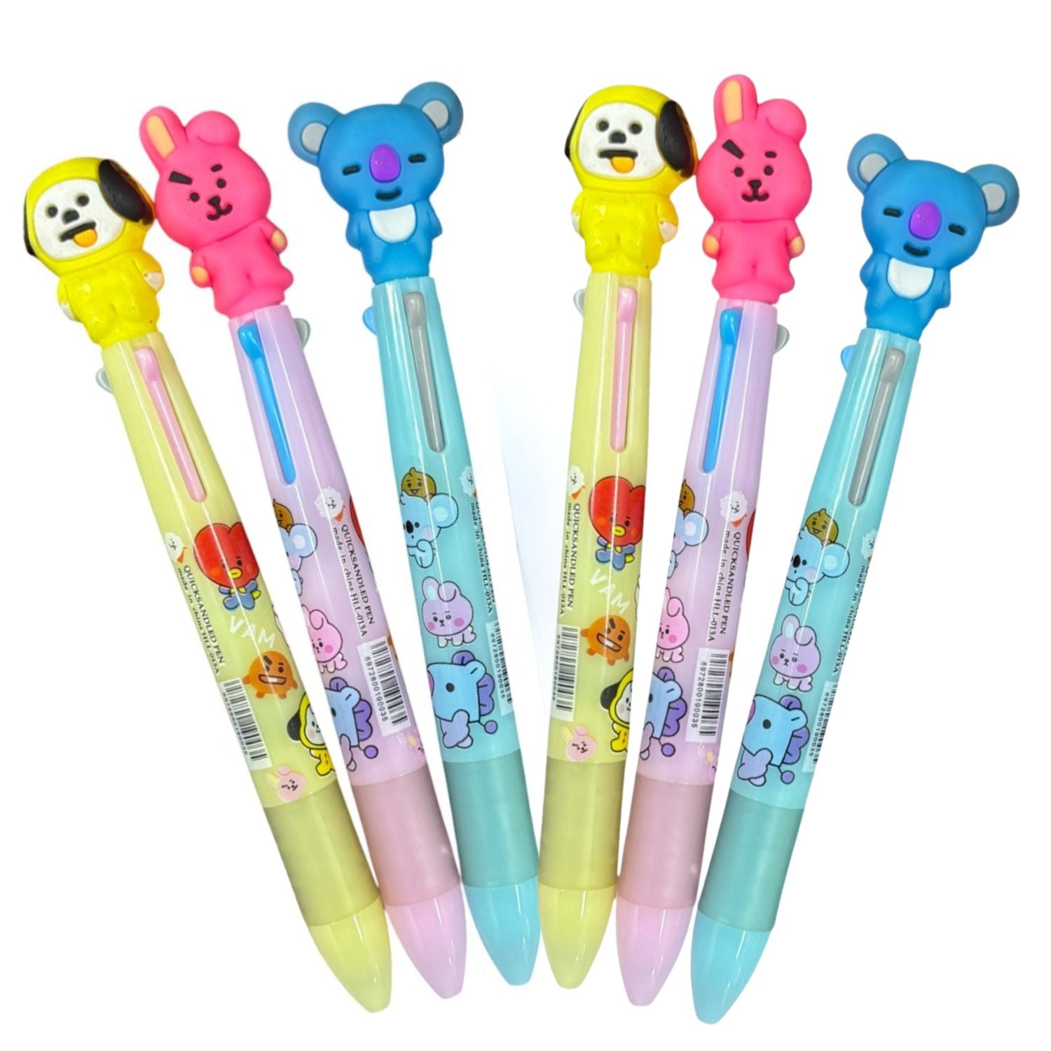 Cool & Stylish 3 in 1 Ballpoint pen - for Kids | Animal & Heart design on top |design ballpoint pen, creative pen | Best for Gift & Return Gift Pack of 2 - Apkamart #Style_Pack Of 6