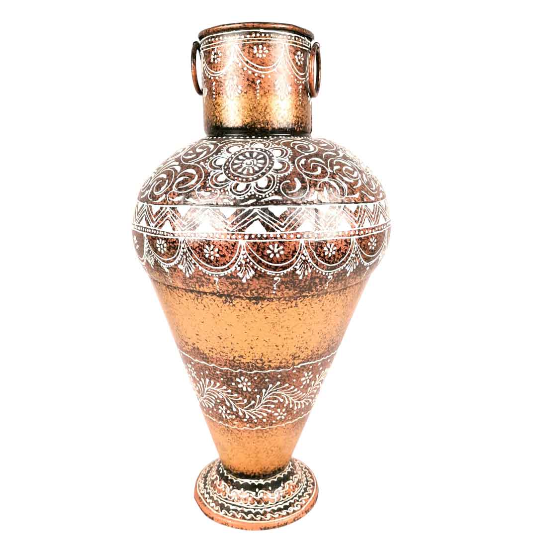 Big Flower Vase - Metal Vase for Corners - for Living Room, Home Decor & Entrance - 16 Inch - Apkamart