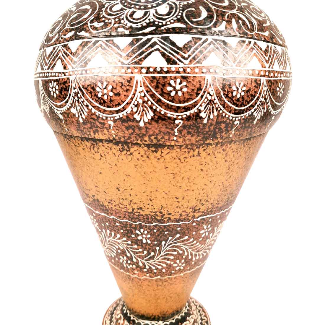 Big Flower Vase - Metal Vase for Corners - for Living Room, Home Decor & Entrance - 16 Inch - Apkamart