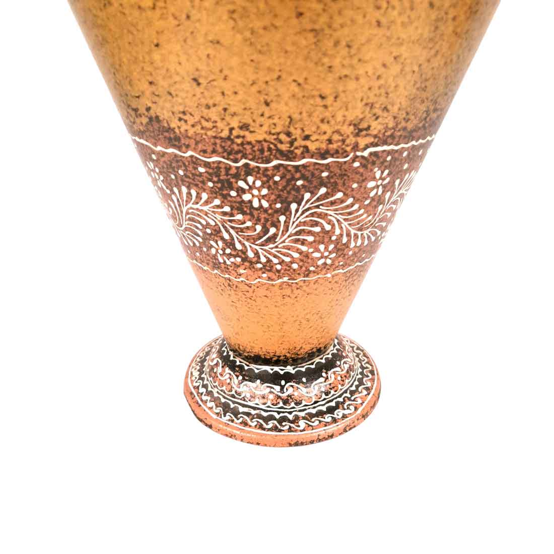 Big Flower Vase - Metal Vase for Corners - for Living Room, Home Decor & Entrance - 16 Inch - Apkamart