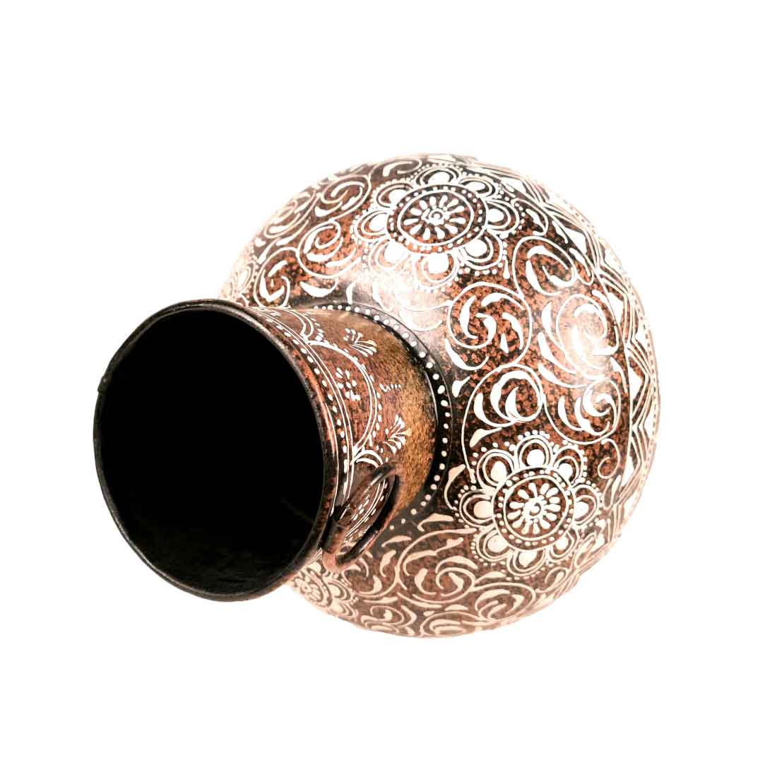 Big Flower Vase - Metal Vase for Corners - for Living Room, Home Decor & Entrance - 16 Inch - Apkamart