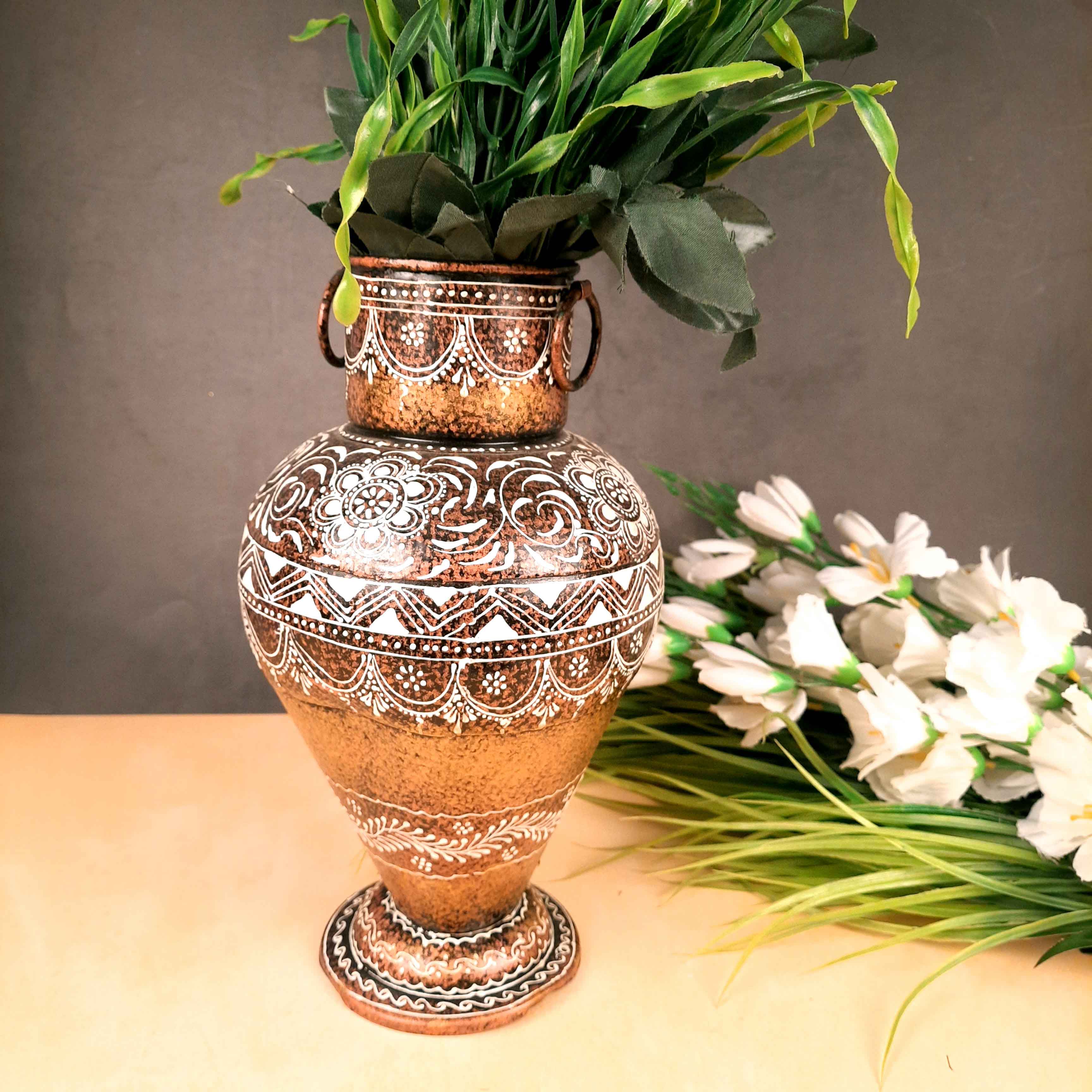 Flower Vase for Corners | Decorative Vases - For Home & Table Decor - 12 Inch - Apkamart