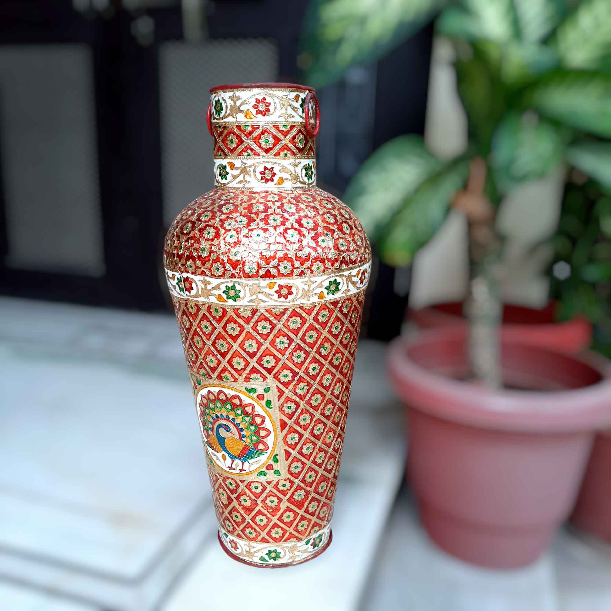 Big Flower Vase | Decorative Minakari Vases - For Home & Corner Decor & Gifts - 24 Inch - Apkamart