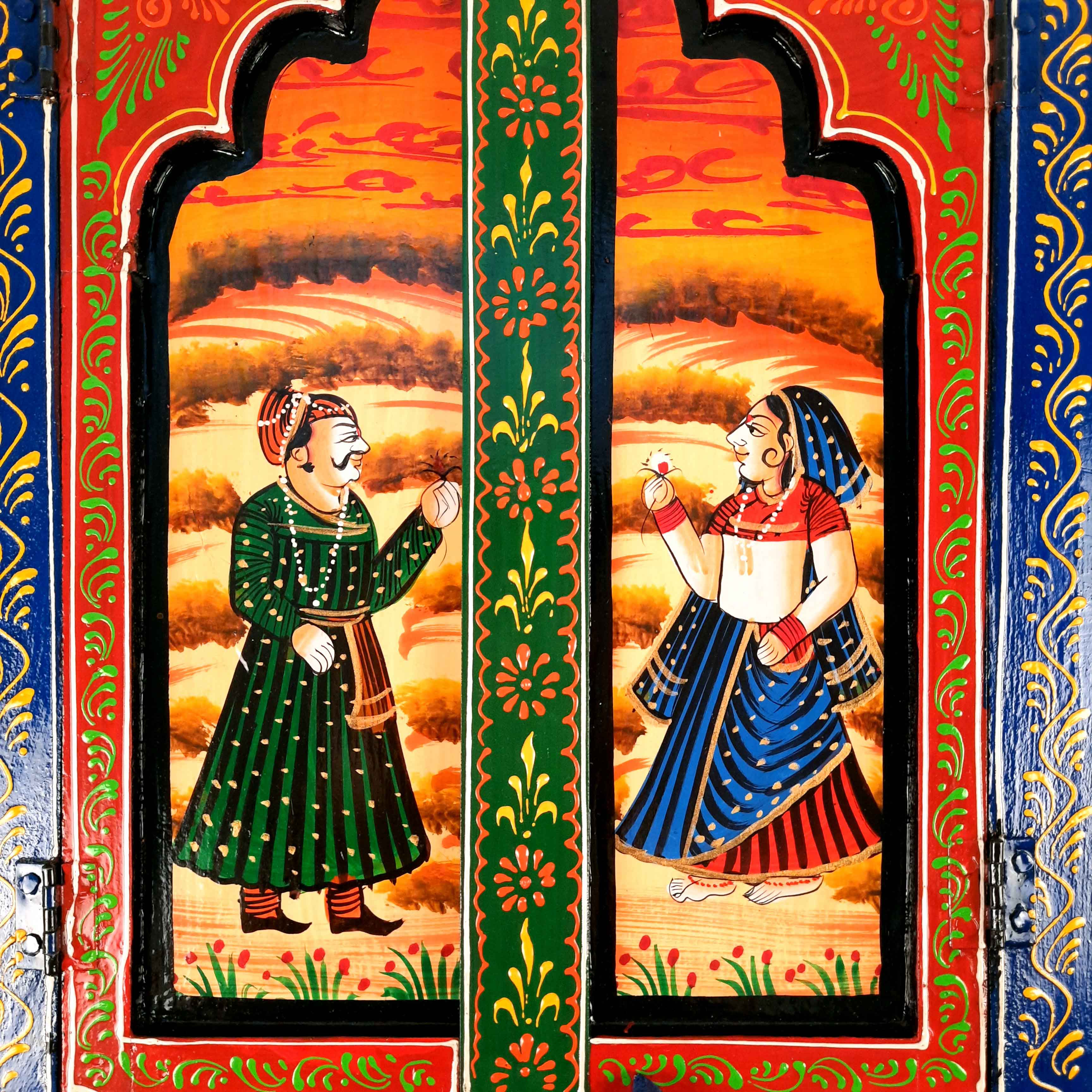 Jharokha Window Wall Hanging | Wooden Window Frame - for Home Decor, Living Room & Gifts - 18 Inch - Apkamart