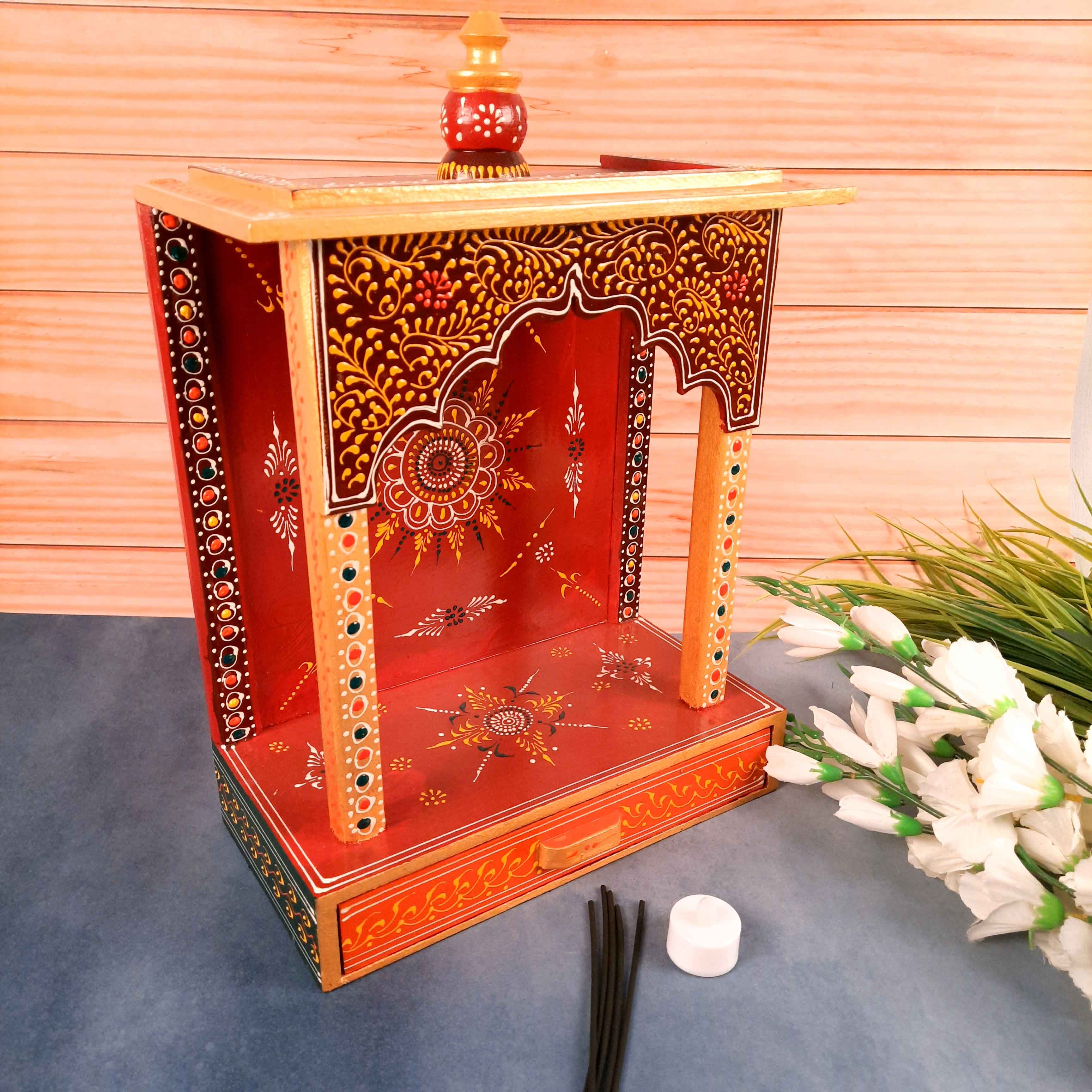 Wooden Mandir for Home | Home Temple -17 Inch - Apkamart
