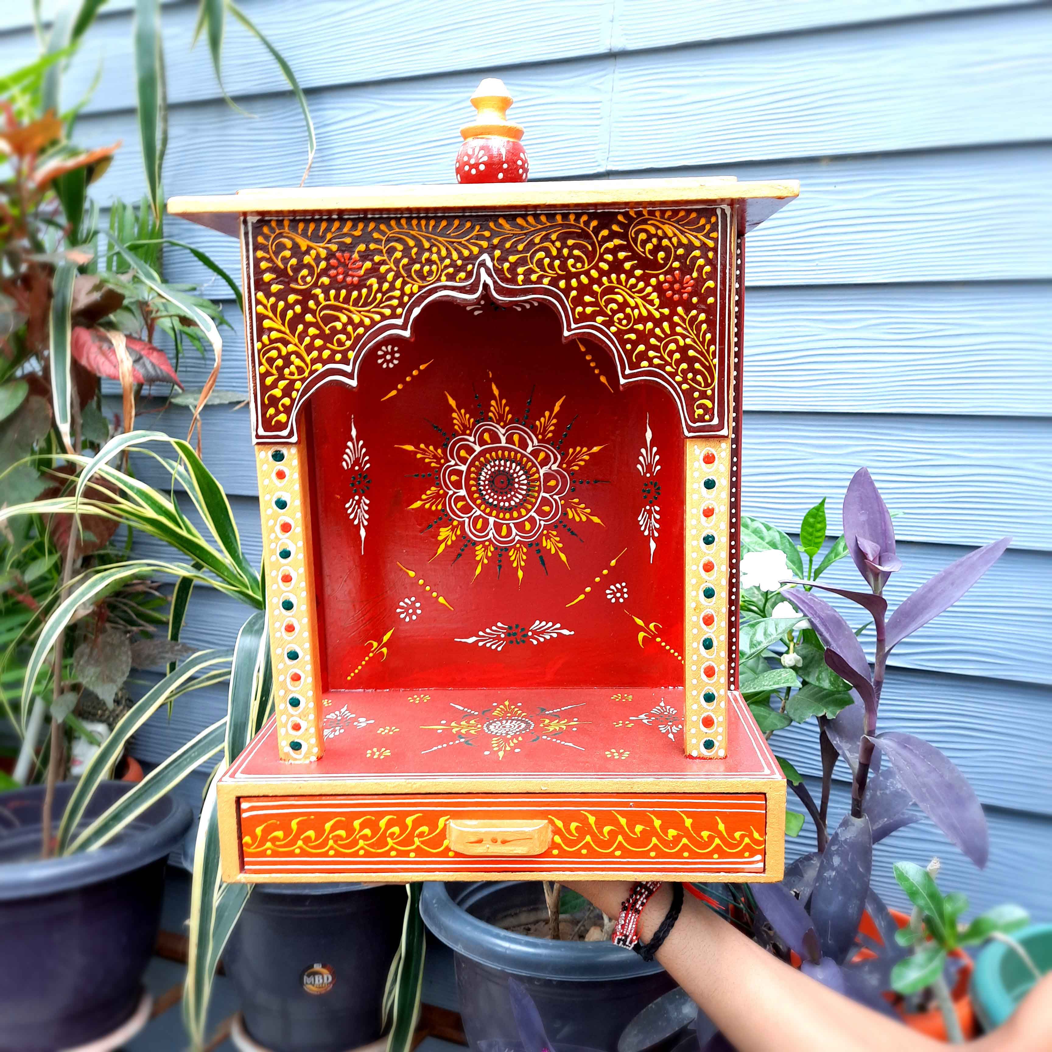 Wooden Mandir for Home | Home Temple -17 Inch - Apkamart