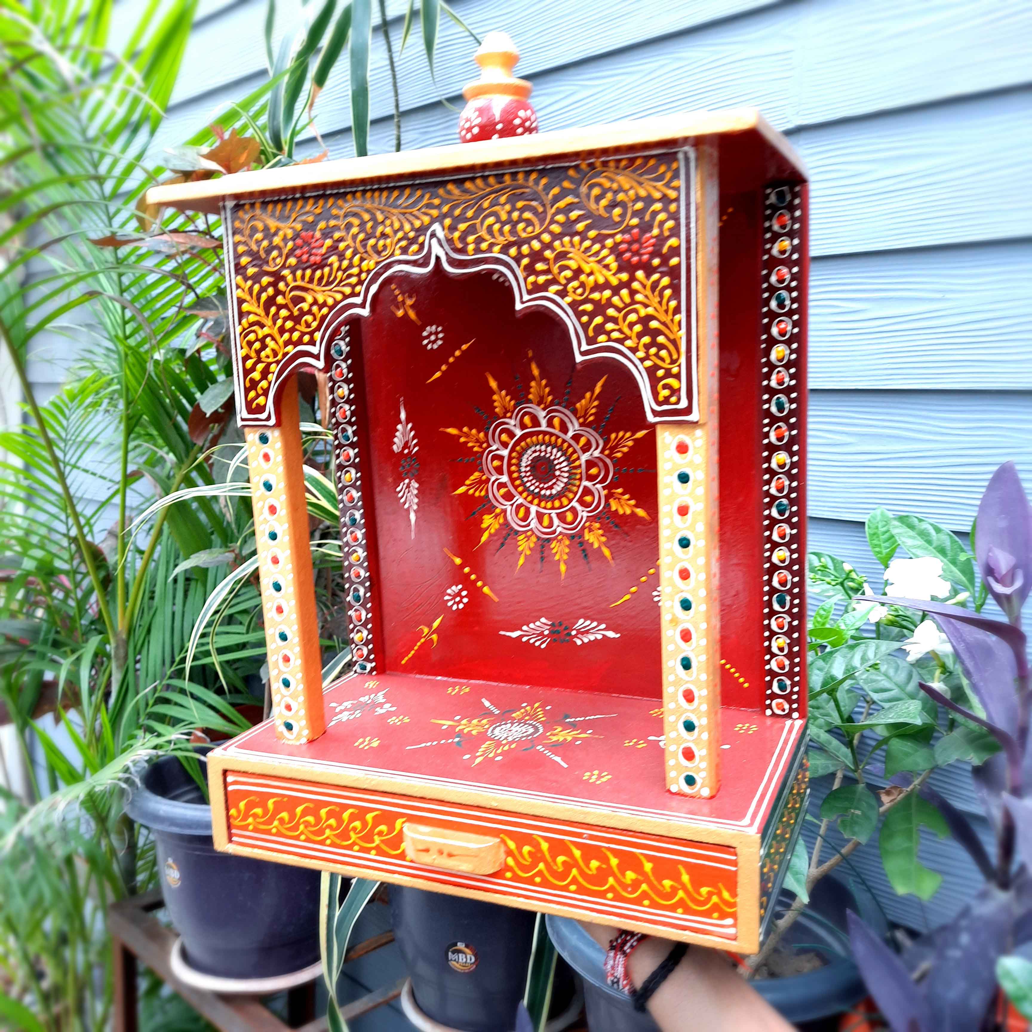 Wooden Mandir for Home | Home Temple -17 Inch - Apkamart