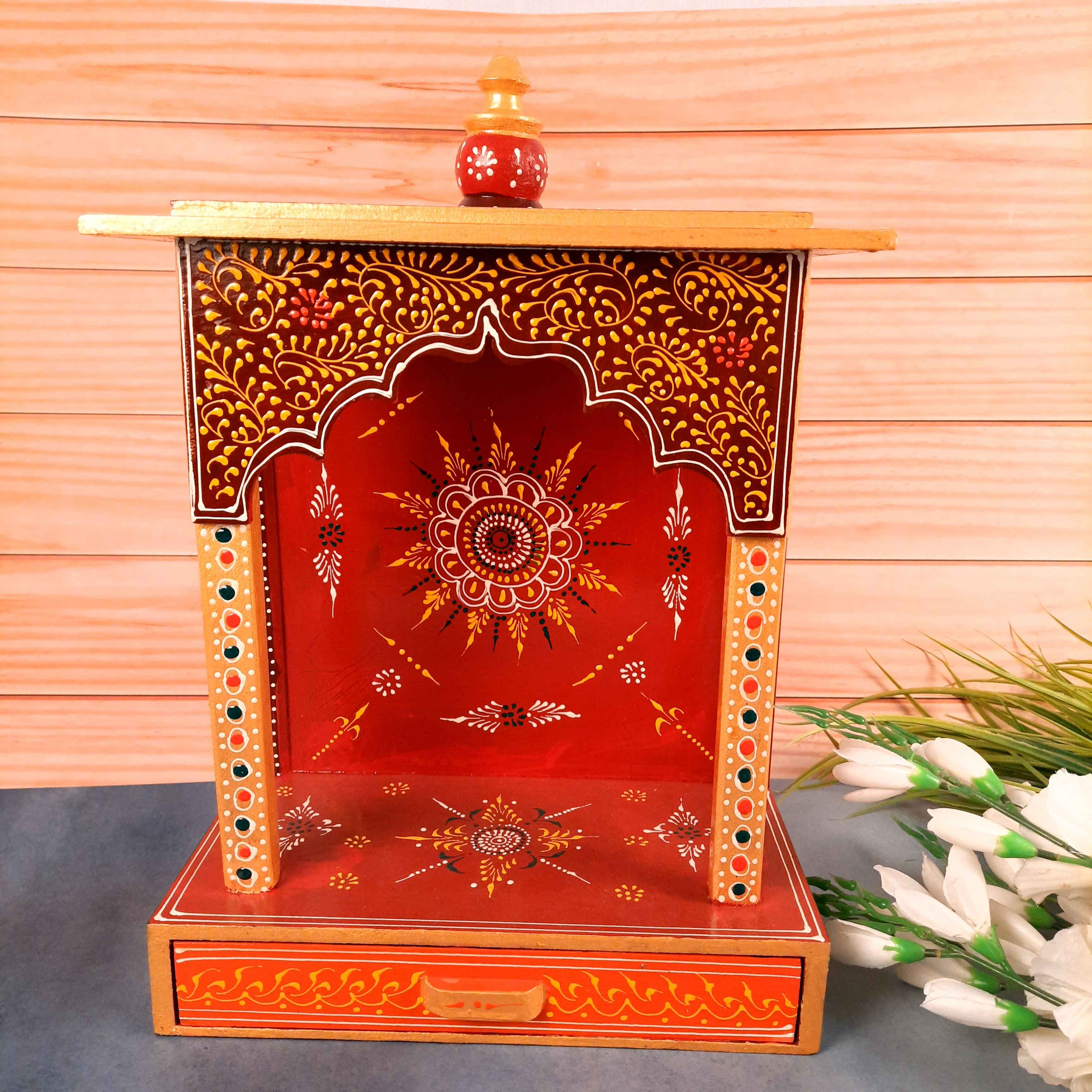 Wooden Mandir for Home | Home Temple -17 Inch - Apkamart