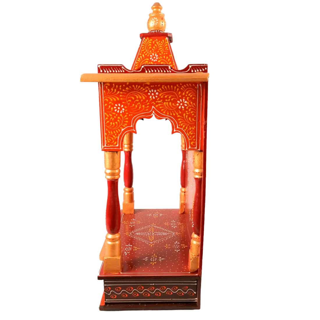 Pooja Mandir | Wooden Temple for Home Big Size -25 Inch - Apkamart #Color_Maroon