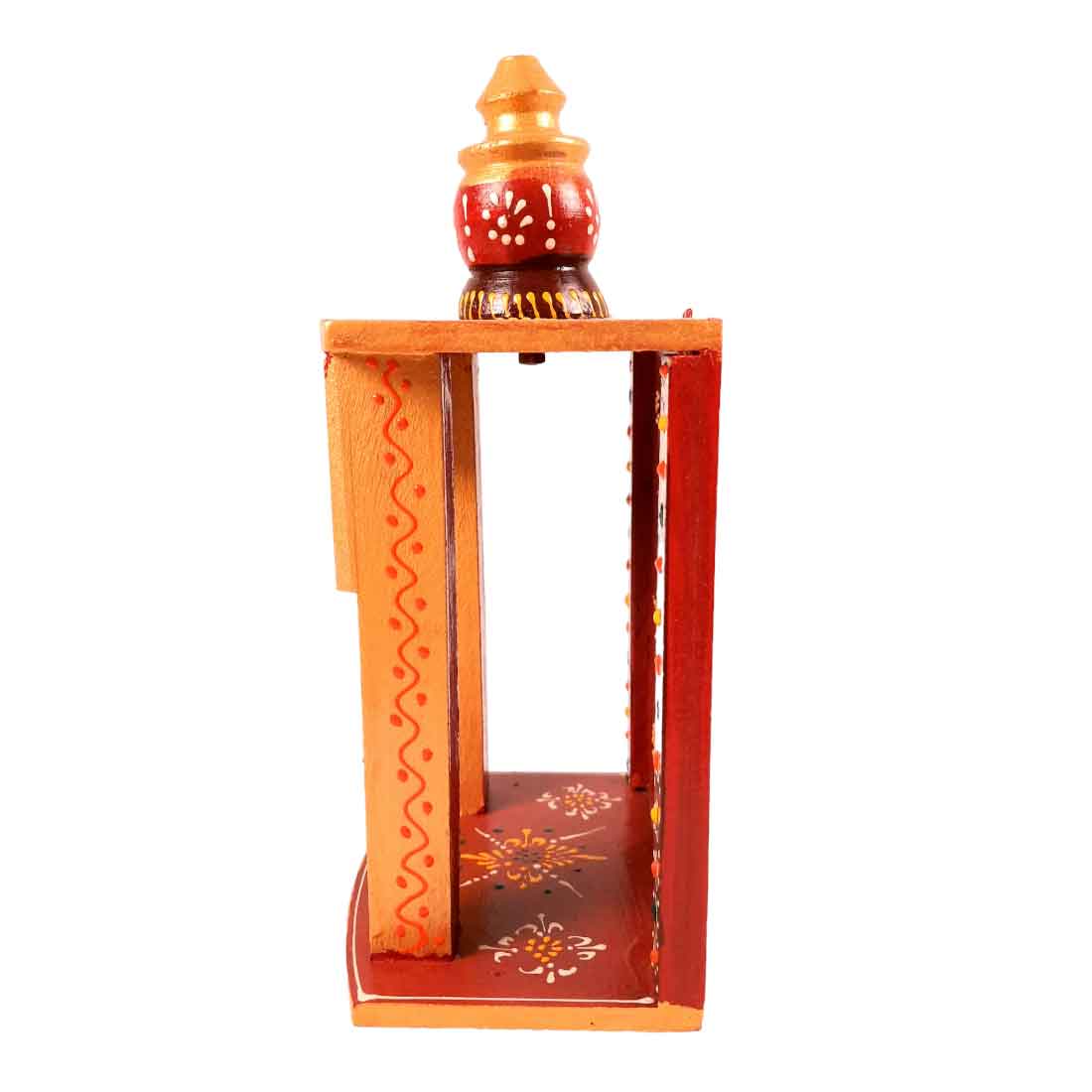 Home Temple | Wall Mounted Wooden Pooja Mandir - for Home & Office - 10 Inch - Apkamart