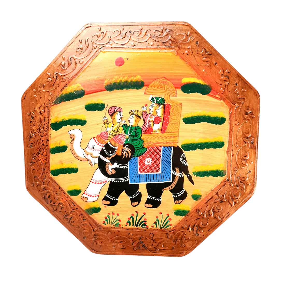 Decorative Chowki | Wooden Bajot - For Corner decoration & Sitting - 12 Inch - apkamart #Style_Pack of 2