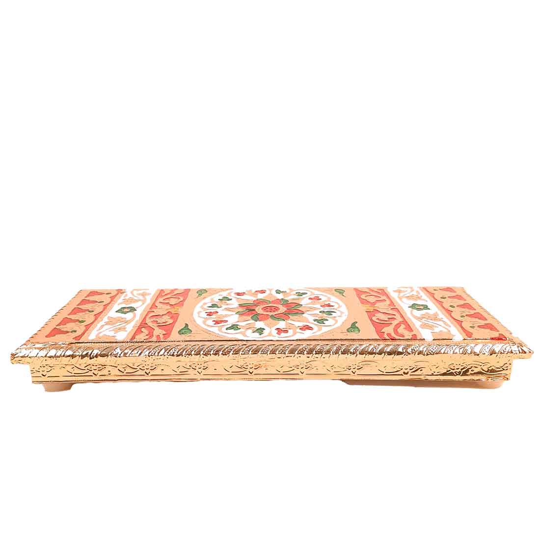 Pooja Chowki Bajot | Minakari Patla Set - For Pooja, Weddings & Festivals - 12 Inch - Apkamart #style_Pack of 4