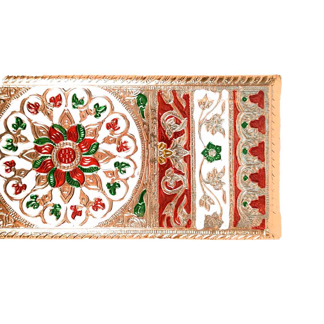 Pooja Chowki Bajot | Minakari Patla Set - For Pooja, Weddings & Festivals - 12 Inch - Apkamart #style_Pack of 3