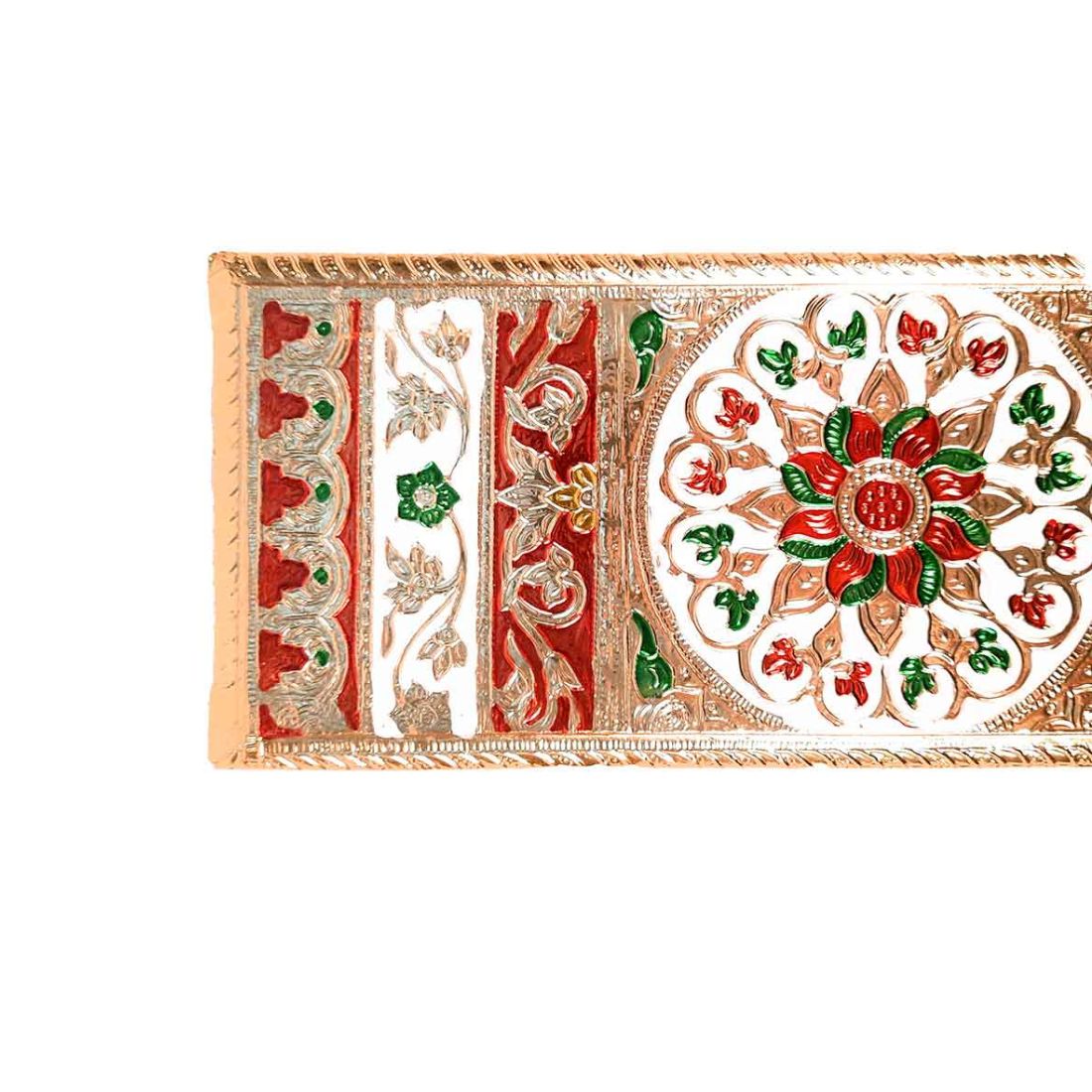 Pooja Chowki Bajot | Minakari Patla Set - For Pooja, Weddings & Festivals - 12 Inch - Apkamart #style_Pack of 1