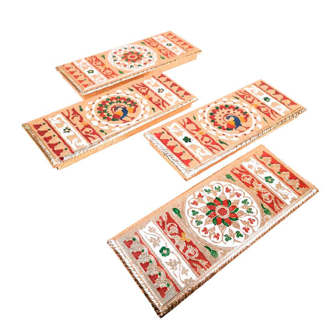 Pooja Chowki Bajot | Minakari Chauki Set - Apkamart #style_pack of 4