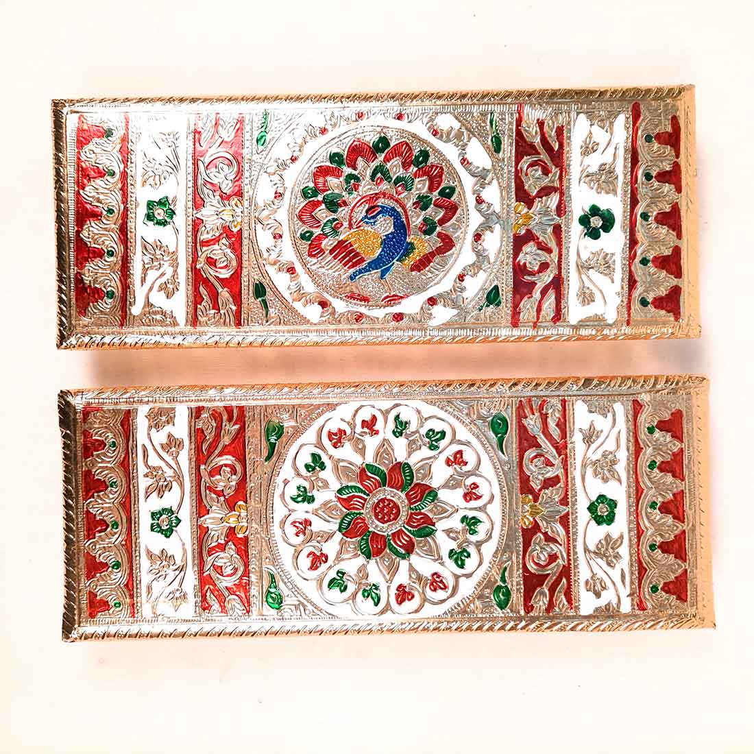 Pooja Chowki Bajot | Minakari Chauki Set - Apkamart #style_pack of 2