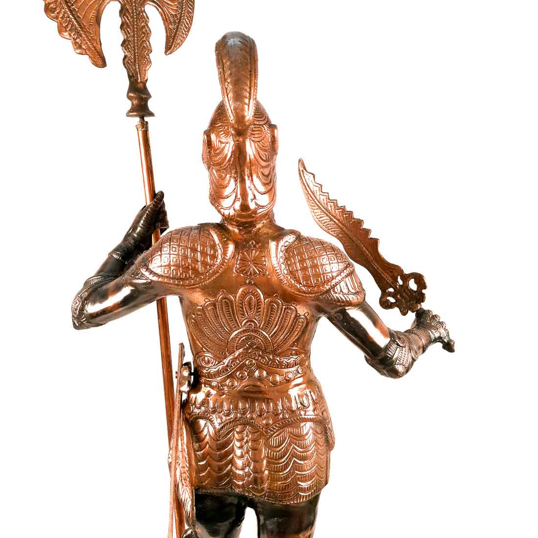 Soldier Showpiece | Warrior Statue with Spear & Sword - For Living Room, Home Decor & Gifts - 46 Inch - Apkamart