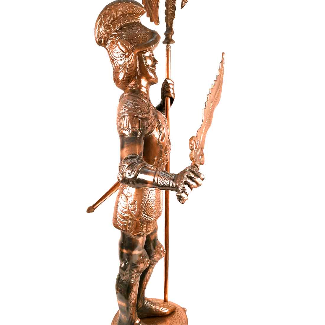 Soldier Showpiece | Warrior Statue with Spear & Sword - For Living Room, Home Decor & Gifts - 46 Inch - Apkamart