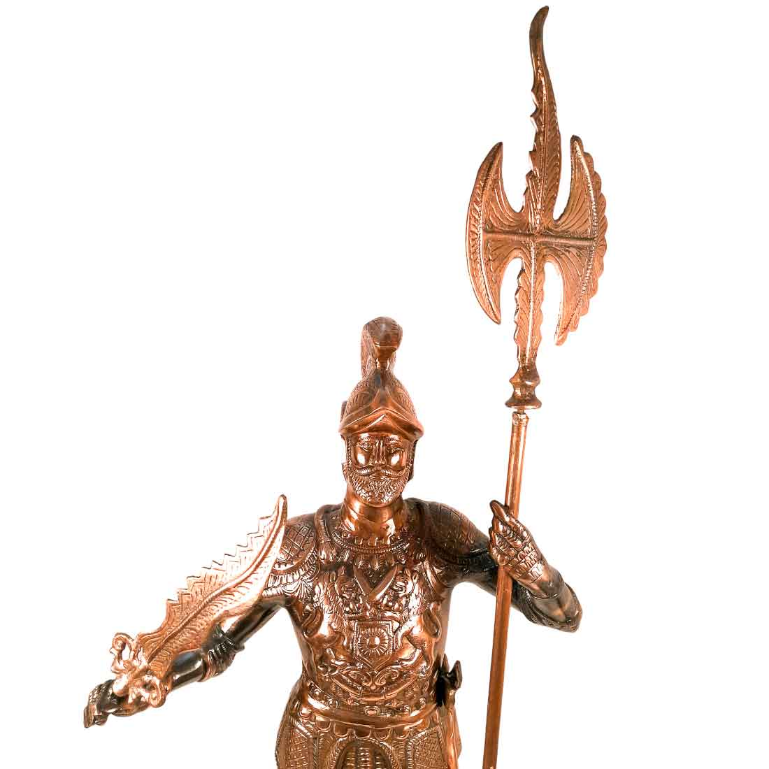 Soldier Showpiece | Warrior Statue with Spear & Sword - For Living Room, Home Decor & Gifts - 46 Inch - Apkamart