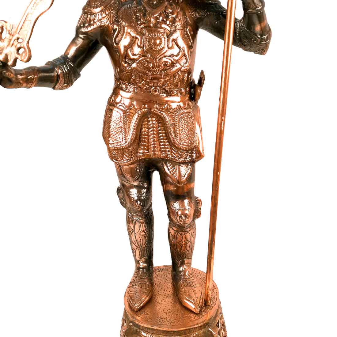 Soldier Showpiece | Warrior Statue with Spear & Sword - For Living Room, Home Decor & Gifts - 46 Inch - Apkamart
