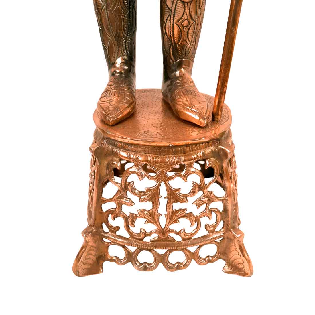 Soldier Showpiece | Warrior Statue with Spear & Sword - For Living Room, Home Decor & Gifts - 46 Inch - Apkamart