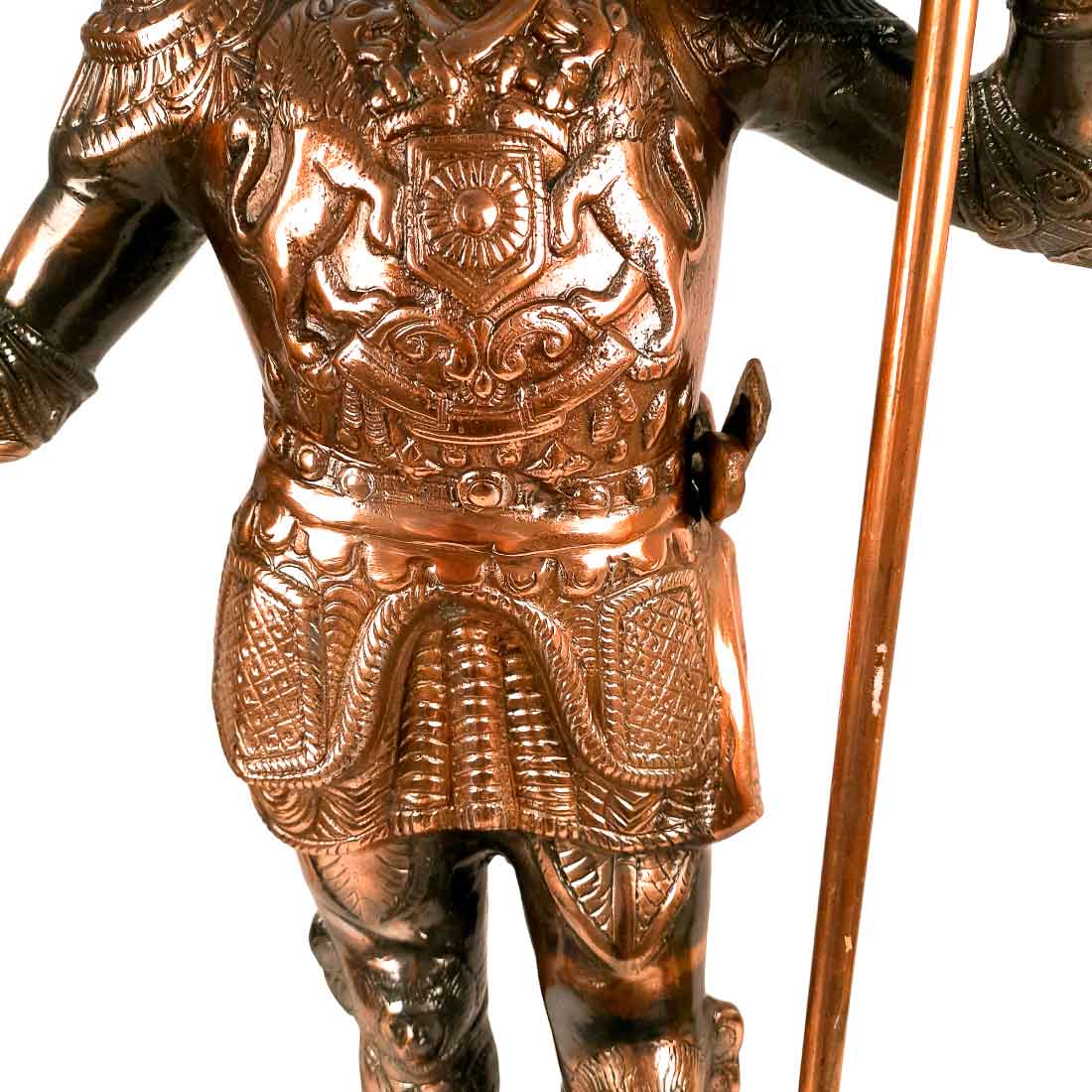 Soldier Showpiece | Warrior Statue with Spear & Sword - For Living Room, Home Decor & Gifts - 46 Inch - Apkamart