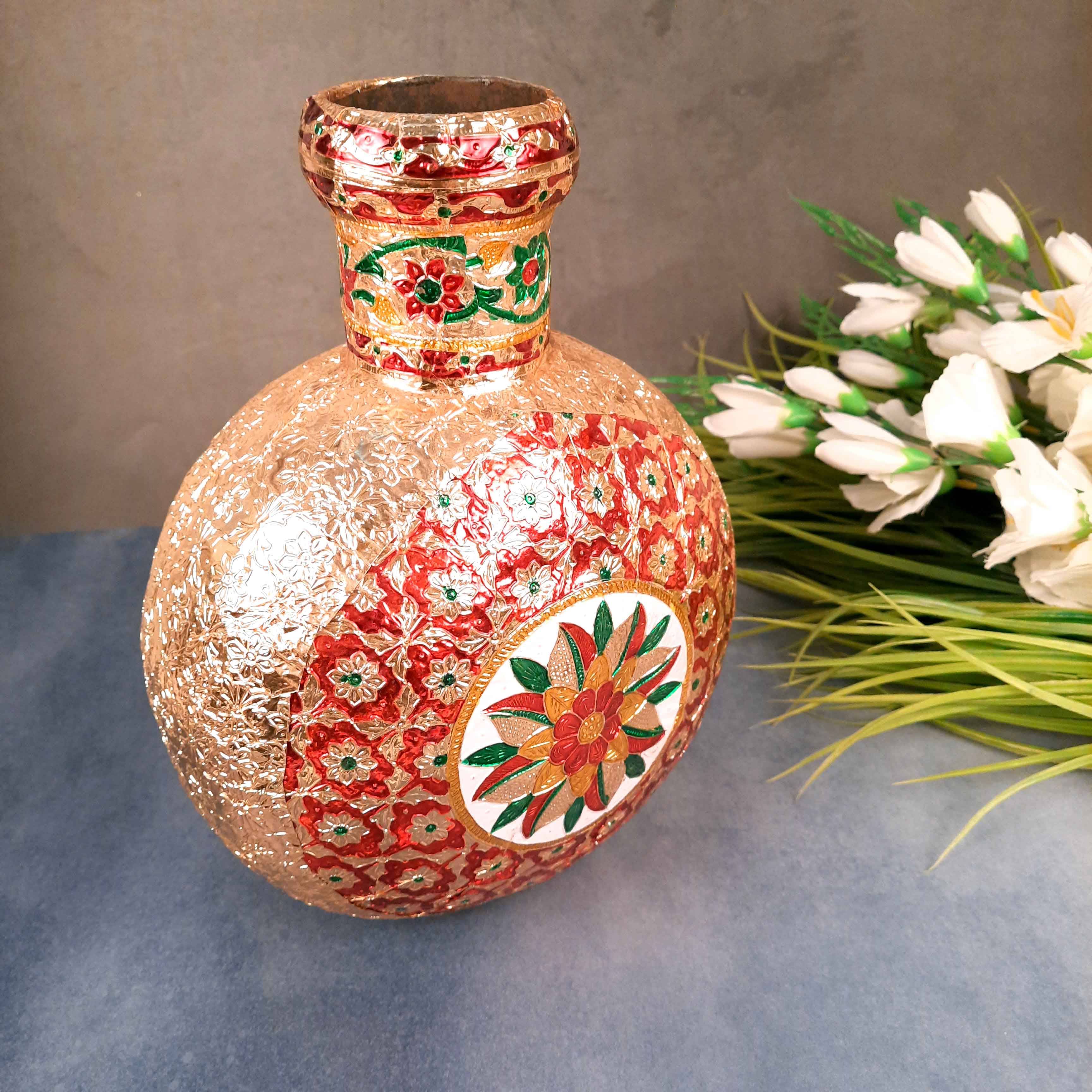 Flower Vase | Pots for Flowers - Metal In Pitcher Design - For Tabletop, Living Room, Home & Office Decoration | Centerpiece for Table Decoration |Vases for Gifts - 11 Inch