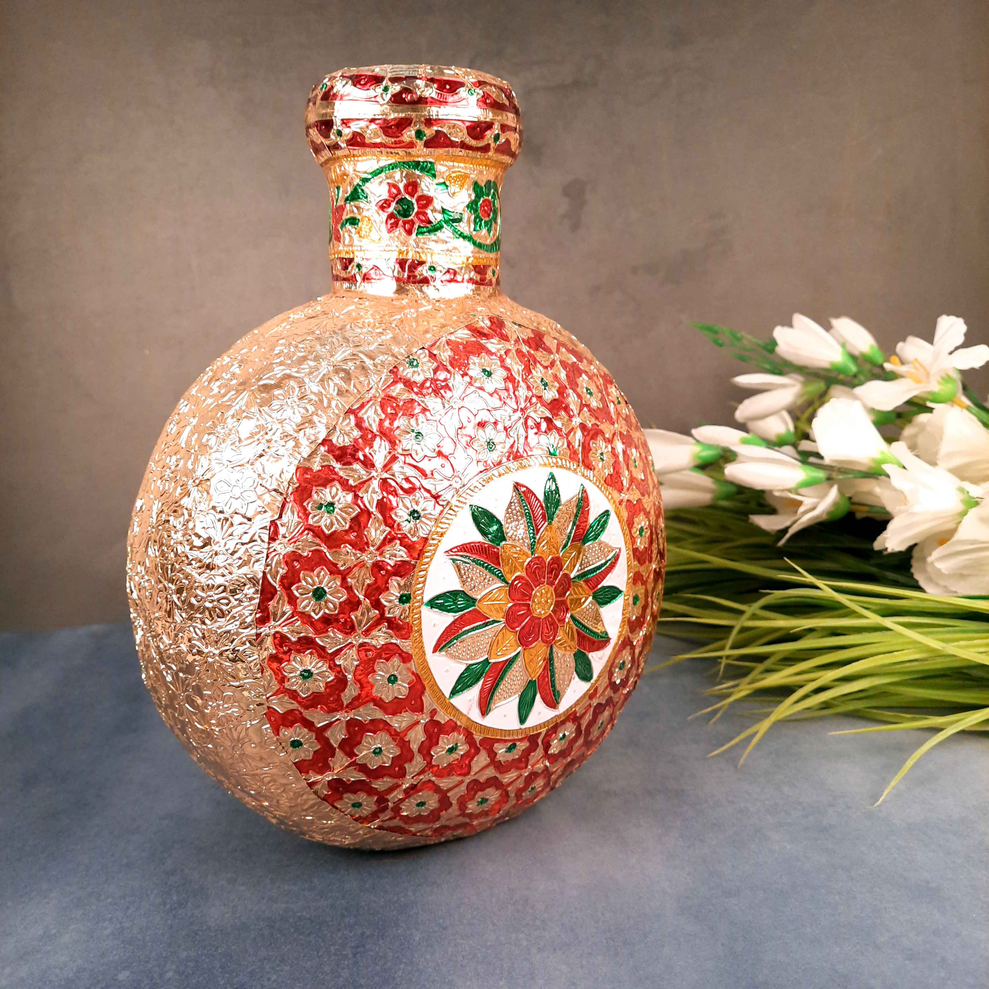 Flower Vase | Pots for Flowers - Metal In Pitcher Design - For Tabletop, Living Room, Home & Office Decoration | Centerpiece for Table Decoration |Vases for Gifts - 11 Inch