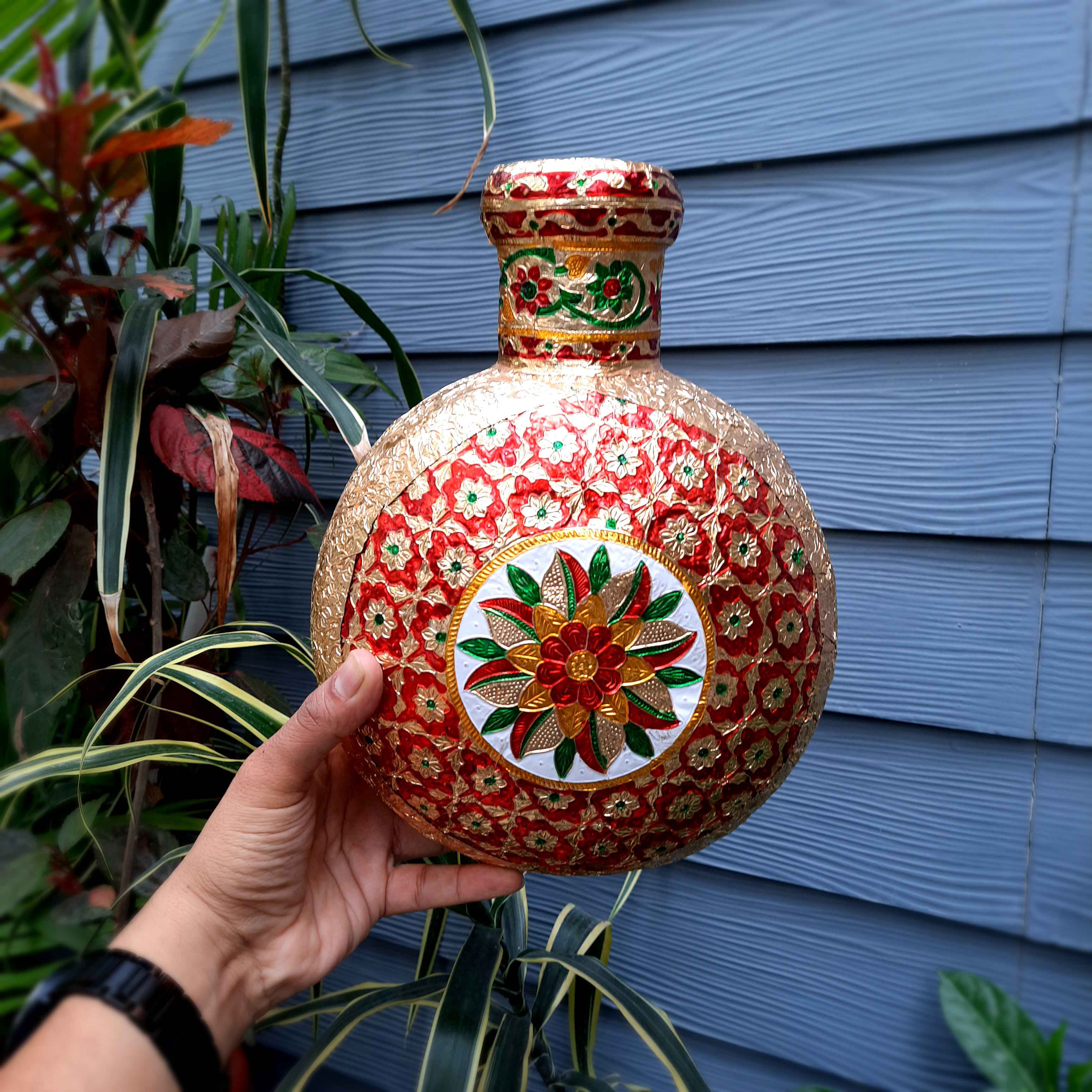 Flower Vase | Pots for Flowers - Metal In Pitcher Design - For Tabletop, Living Room, Home & Office Decoration | Centerpiece for Table Decoration |Vases for Gifts - 11 Inch